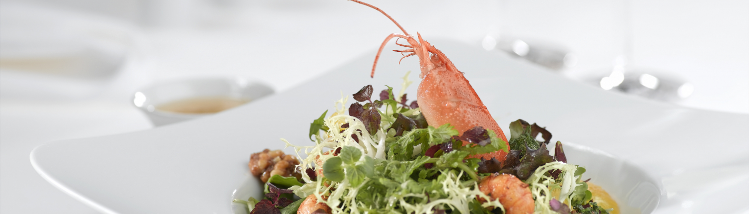 Sommersalat mit Flußkrebsen